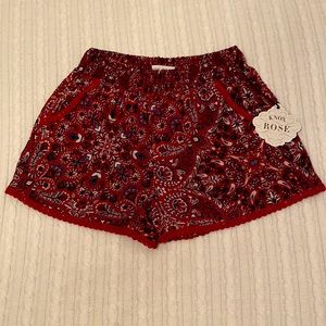 Knox Rose Red Paisley Shorts